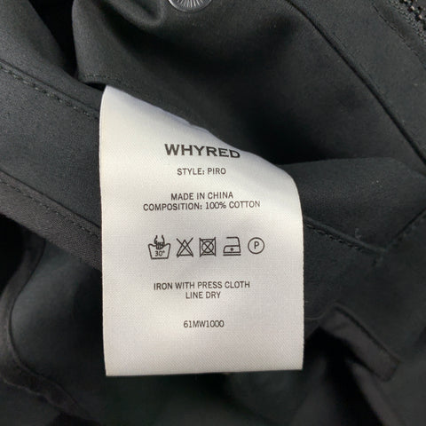 WHYRED Size XXL Black Cotton Patch Pocket Hooded Coat