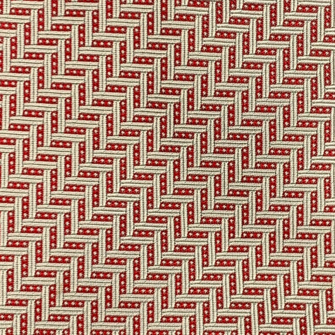 Corbata HERMES de jacquard de seda roja y blanca