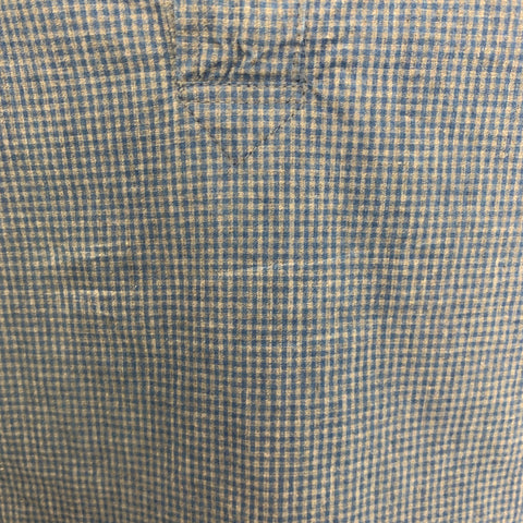 ARPENTEUR Size M Blue Grey Checkered Cotton Pull On Long Sleeve Shirt