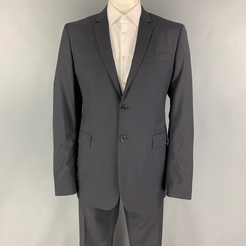 BURBERRY LONDON Size 46 Navy Wool Notch Lapel Suit