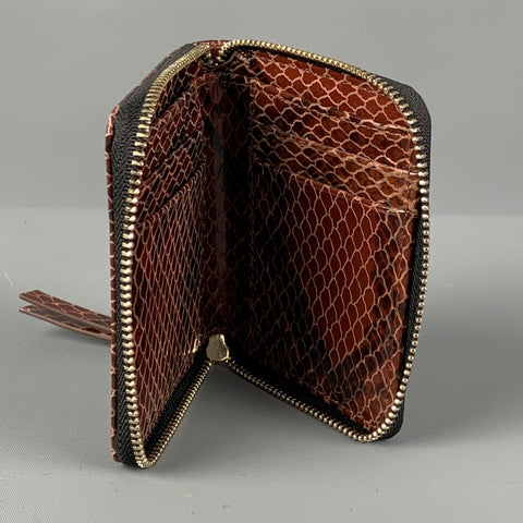 SCOTCH AND SODA  Burgundy Brown Faux Snake Leather Wallet