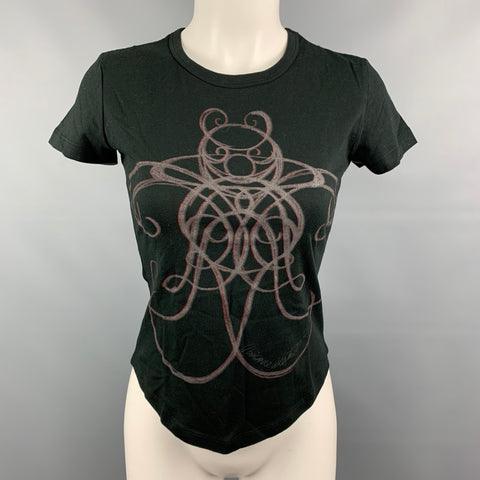 VIVIENNE WESTWOOD RED LABEL Size S Black & Grey Graphic Print Cotton T-Shirt