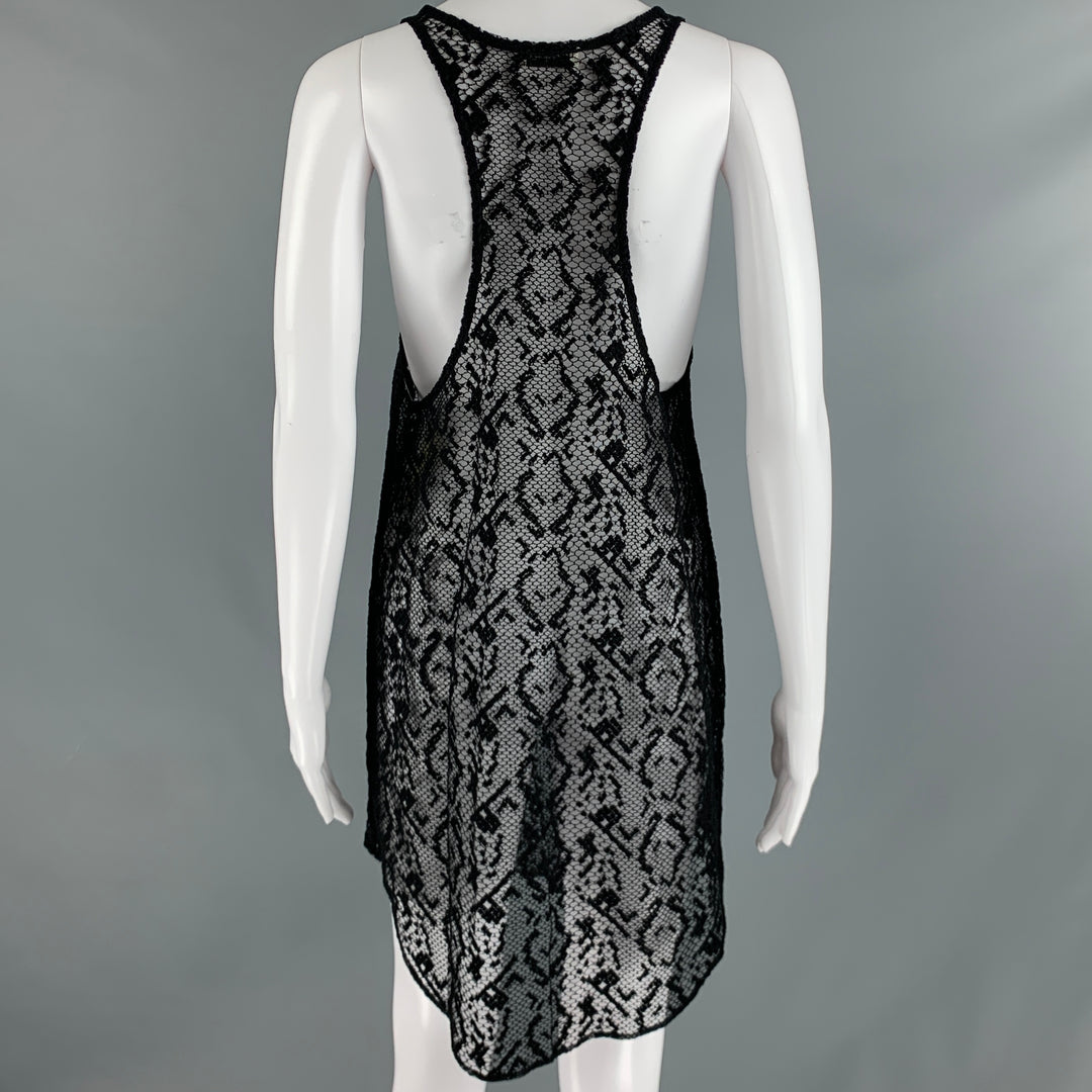 DRIES VAN NOTEN Size 6 Black Lace Tank Dress