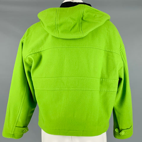 CHRISTIAN DADA Size 40 Green Wool Hooded Jacket