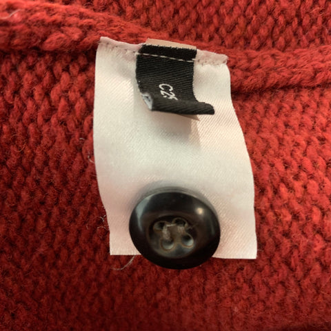 JACK SPADE Size M Brick Solid Lambswool & Cotton Shawl Collar Sweater