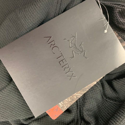 ARCTERYX Size L Black Waffle Knit Polyester Hooded Polartec Sweatshirt