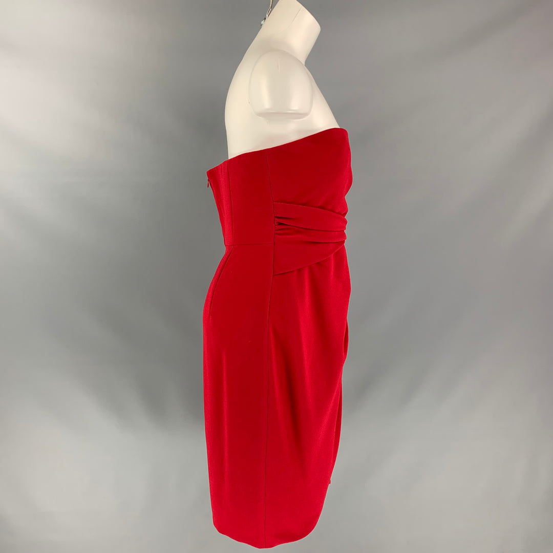 MAX MARA Size 12 Solid Red Triacetate Blend Dress