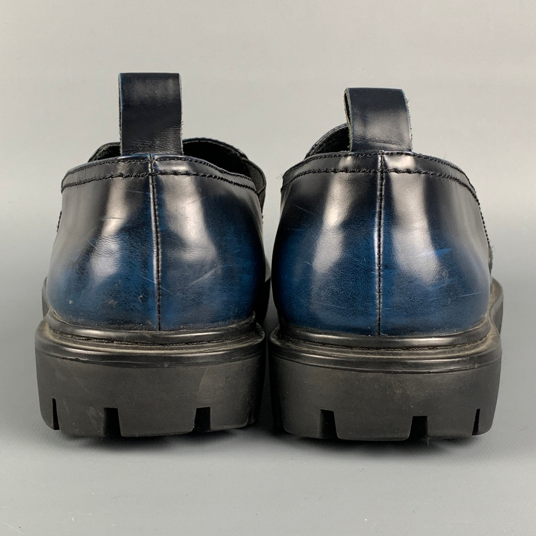 OPENING CEREMONY Size 11 Dark Blue Leather Slip On Loafers
