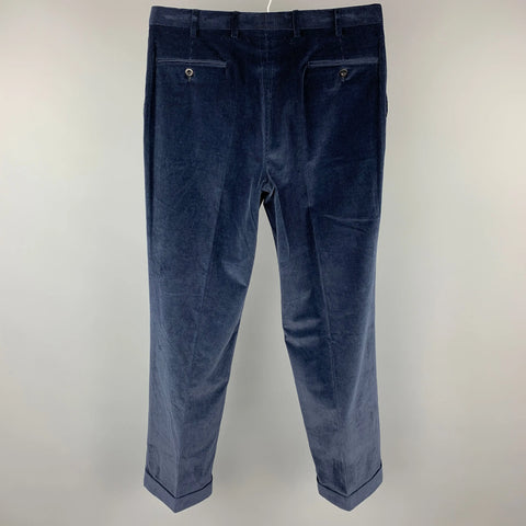 BRIONI Size 32 Navy Solid Corduroy Cuffed Dress Pants BRIONI