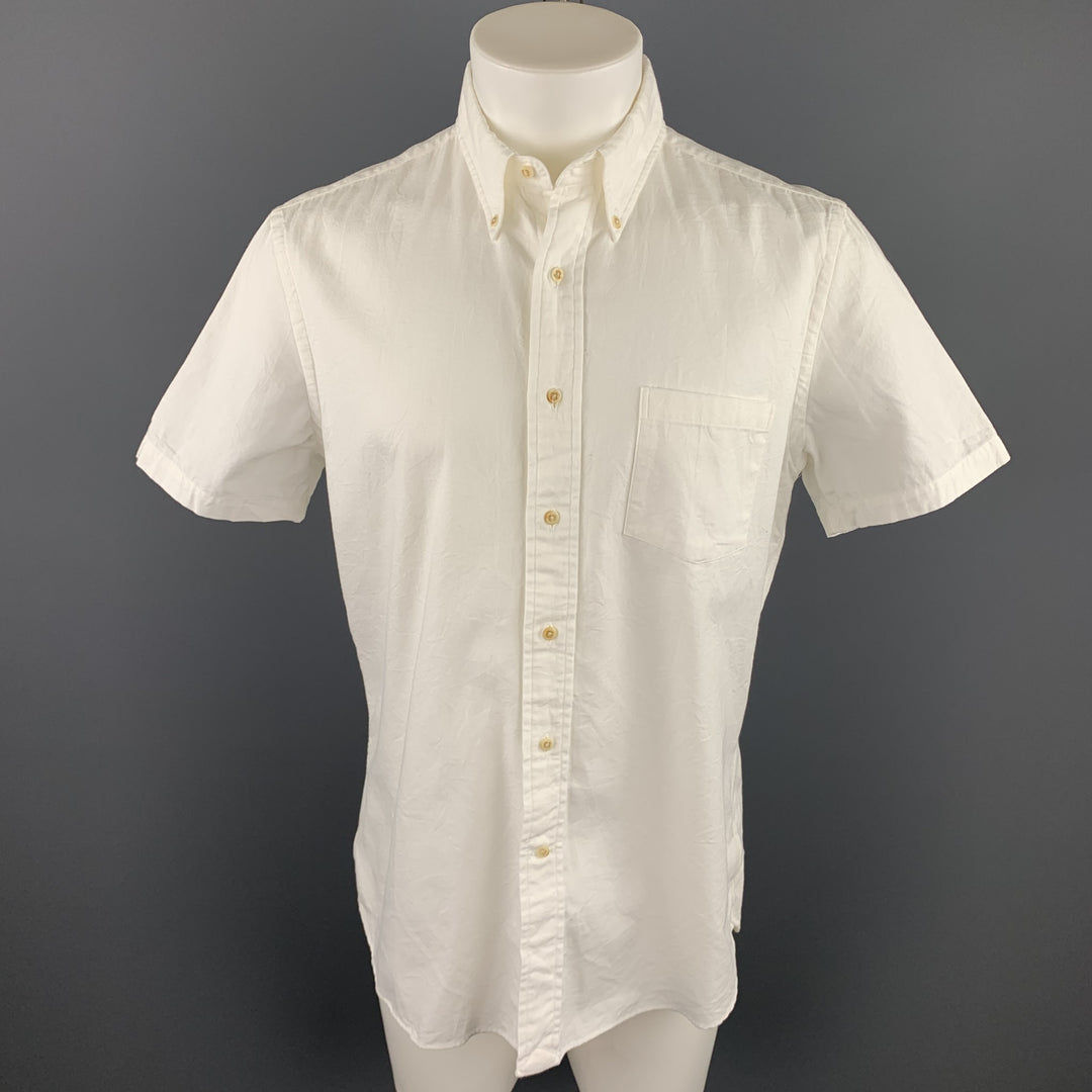 UNIONMADE Camisa de manga corta con botones de algodón blanco talla M