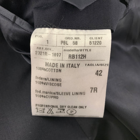 RALPH LAUREN Black Label Size 42 Regular Navy Cotton Notch Lapel Suit