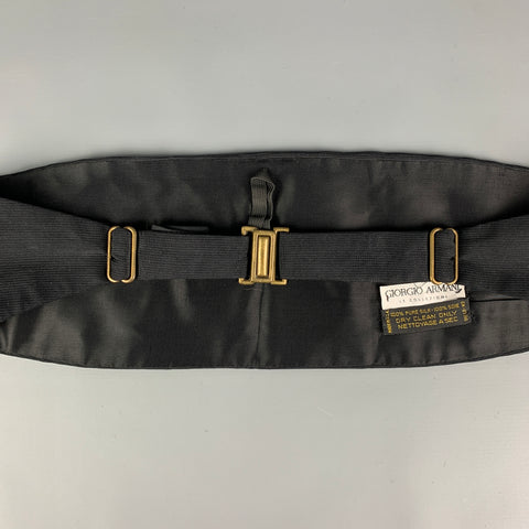GIORGIO ARMANI Black Textured Silk Cummerbund