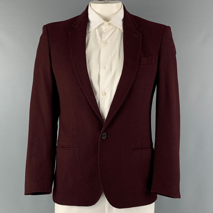 CoSTUME HOMME Size 42 Burgundy Wool Single Button Sport Coat