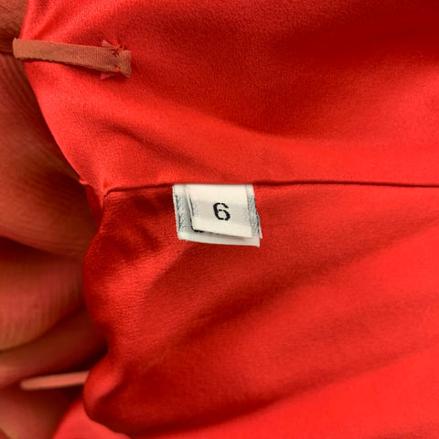 DANES Taille 6 Robe longue en soie orange sans manches Tenue de soirée