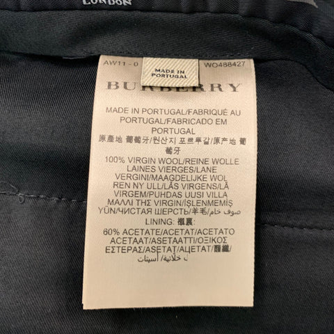 BURBERRY LONDON Size 36 Black Virgin Wool Cuffed Dress Pants