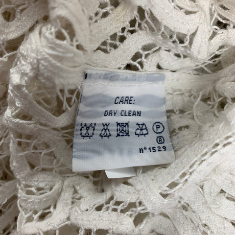 Collection RALPH LAUREN Taille M Robe courte en crochet de coton blanc