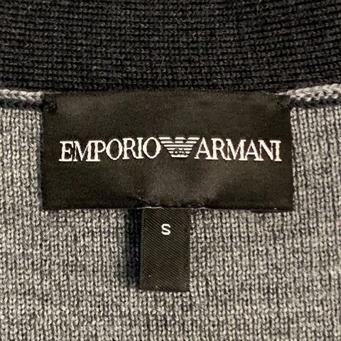 EMPORIO ARMANI Size S Charcoal Knitted Wool Buttoned Sweater Vest