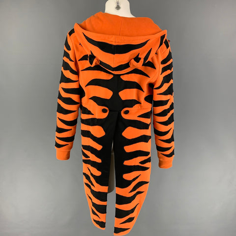 JEREMY SCOTT x ADIDAS Size L Orange Black Tiger Cotton Tailcoat Jacket
