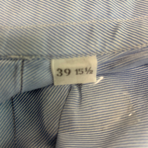 TURNBULL & ASSER Size M Blue Diagonal Stripe Cotton Long Sleeve Shirt