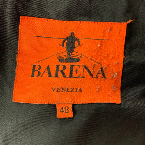BARENA Size 38 Dark Gray Textured Wool / Polyamide Buttoned Coat