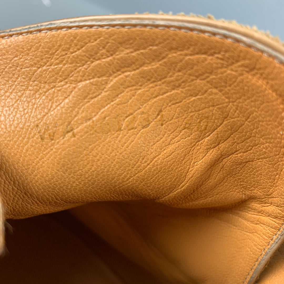 SAINT LAURENT Size 7 Tan Solid Leather Ankle Boots