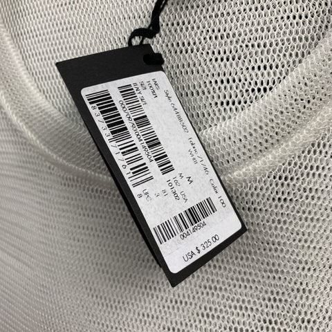 CALVIN KLEIN COLLECTION Size M White Mesh Polyester Crew-Neck Sleeveless T-Shirt