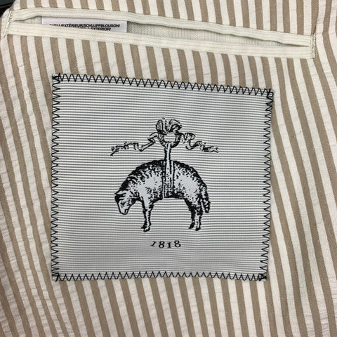 BLACK FLEECE Chest Size S Taupe White Seersucker Cotton Notch Lapel Sport Coat