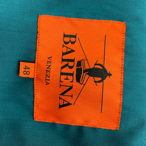 BARENA Taille 38 Manteau de sport à revers en laine sarcelle