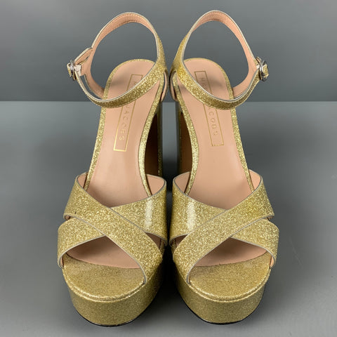 MARC JACOBS Sandales à plateforme dorées taille 8