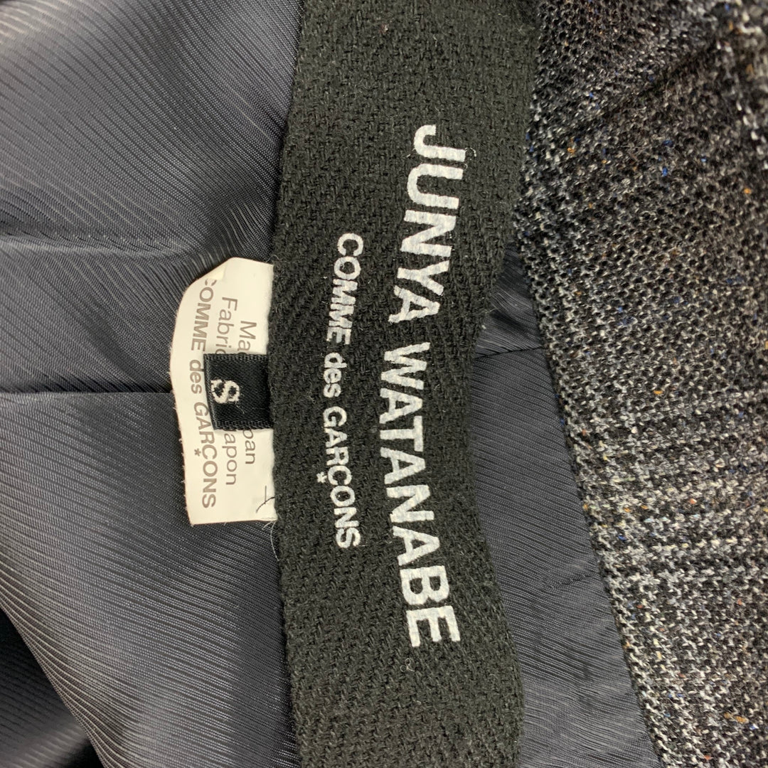 JUNYA WATANABE S Grey Plaid Silk Wool Poncho Jacket