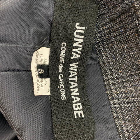 JUNYA WATANABE S Grey Plaid Silk Wool Poncho Jacket