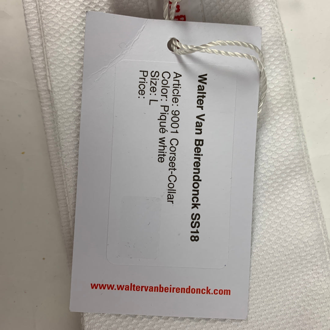 WALTER VAN BEIRENDONCK Size L Pique White Corset Collar