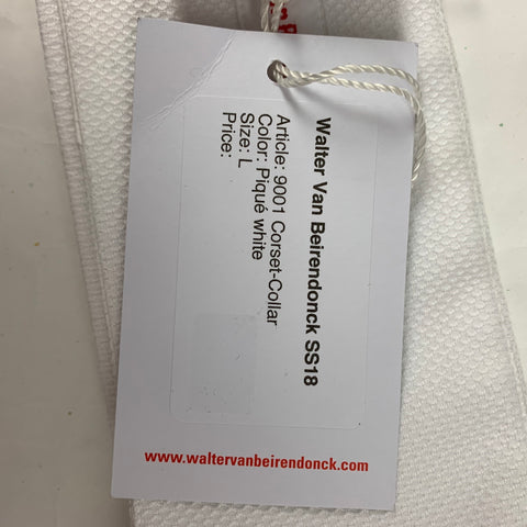 WALTER VAN BEIRENDONCK Size L Pique White Corset Collar