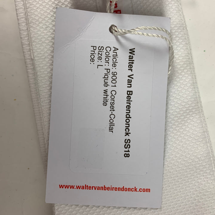WALTER VAN BEIRENDONCK Size L Pique White Corset Collar