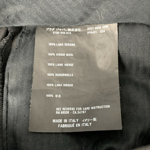 PRADA Size 30 Black Solid Wool Zip Fly Dress Pants