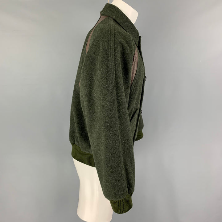 Vintage GUCCI Size 38 Green Forest Green Mixed Materials Wool Jacket