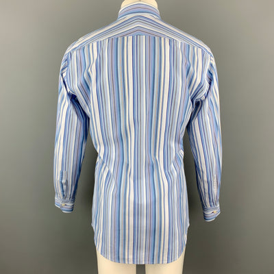 PAUL SMITH Size M Blue Stripe Cotton Long Sleeve Shirt