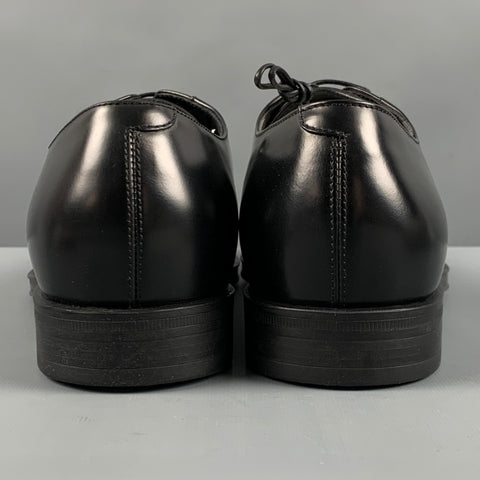 GIORGIO ARMANI Size 7 Black Leather Lace-Up Shoes