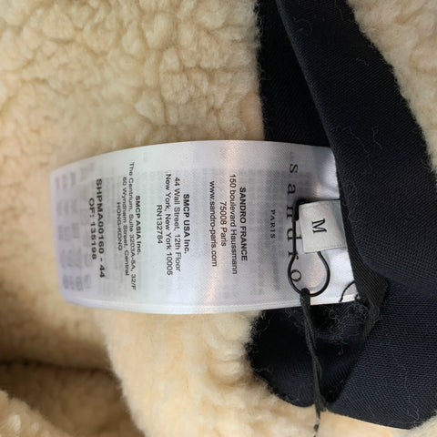 SANDRO Size M Marine Navy Cotton Hooded Parka Deck Jacket