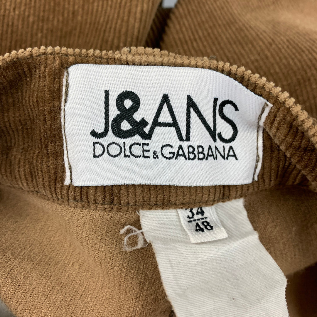 J&ANS by DOLCE & GABBANA Size 34 Brown Corduroy Cotton Casual Pants