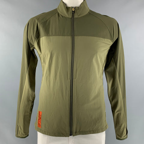 TRACKSMITH Veste zippée en mélange de nylon massif olive taille L