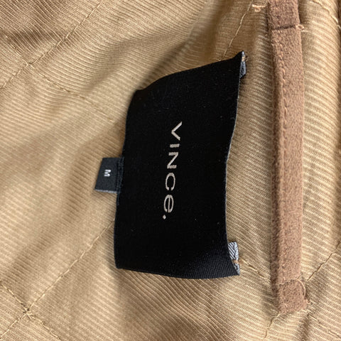 VINCE Chaqueta camionera de mezcla de poliéster texturizada color canela talla M