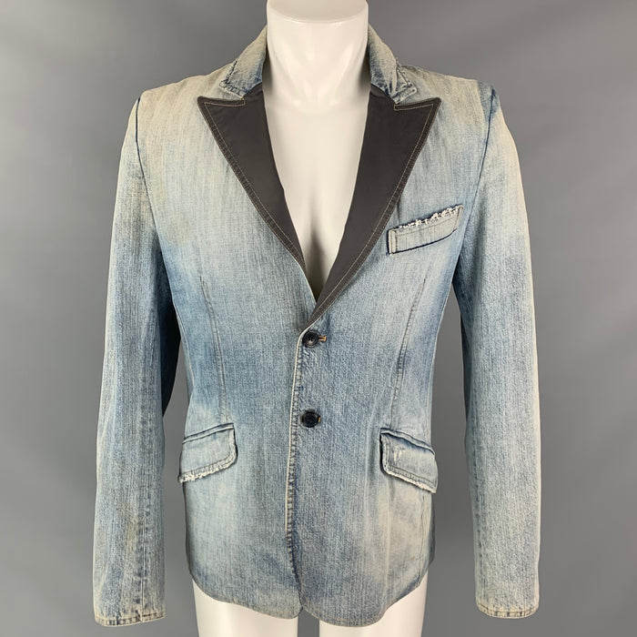 D&amp;G by DOLCE &amp; GABBANA Talla 40 Chaqueta vaquera desgastada azul