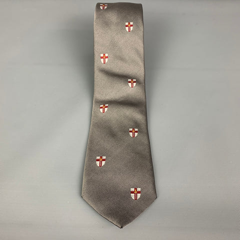 BREUER Silver Red Crosses Silk Tie