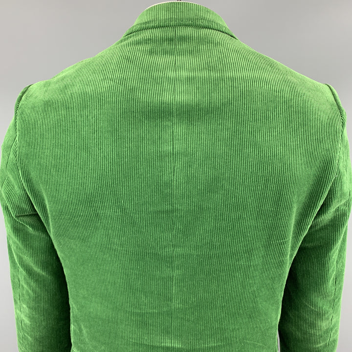 ETRO Taille 40 Veste de manteau de sport à deux boutons en velours côtelé vert