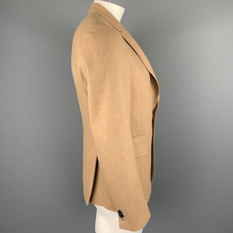 PAUL SMITH Size 40 Regular Tan Camel Hair Peacoat Sport Coat