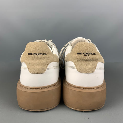 THE KOOPLES Baskets à talon épais en cuir blanc taille 11