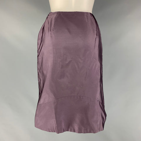 PRADA Taille 4 Jupe unie en soie lilas