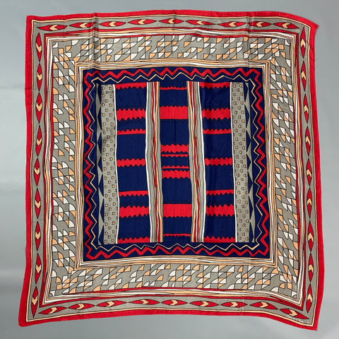 Vintage OSCAR DE LA RENTA Multi-Color Abstract Scarf