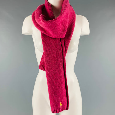 RALPH LAUREN Pink Knitted Cashmere Wool Scarves